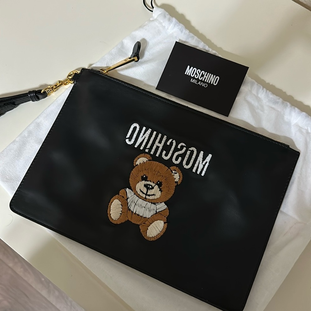 NWOT MOSCHINO COUTURE SS21 JEREMY SCOTT BLACK CLUTCH